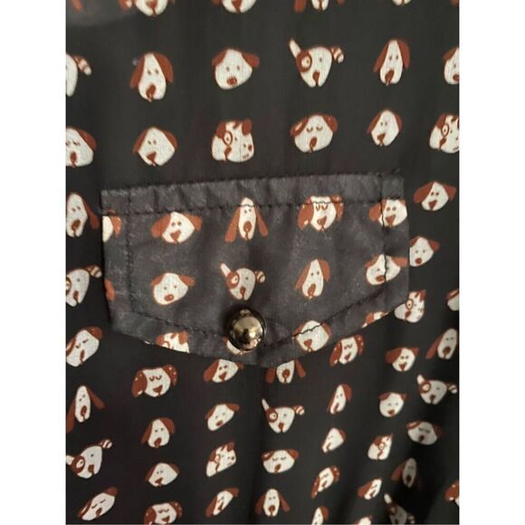 Ark & co women’s black dog, print, pleated skirt, mini dress, size small - Picture 5 of 8